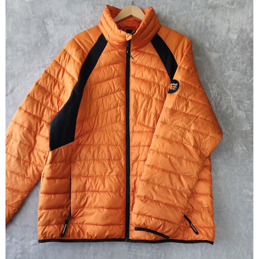 Timberland Pro Puffer Jacket Mens Size XL Frostwall Insulated Orange Black